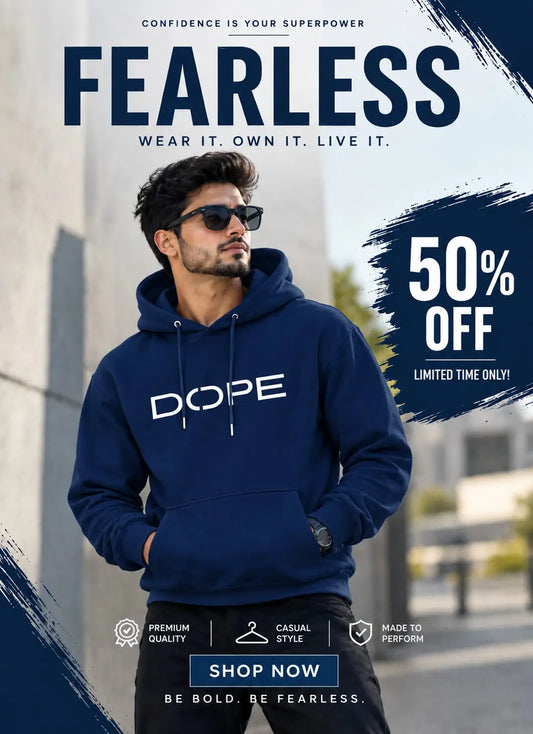 Men's Fleece Printed Hoodie – Fearless DOPE