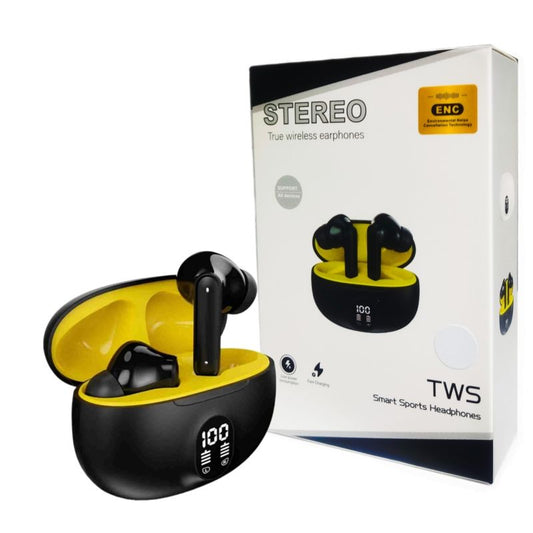 TWS Bluetooth Earbuds with Digital Battery Display & Smart Touch Control
