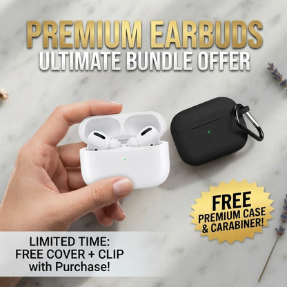 Wireless Earbuds with Protective Silicone Cover & Keychain Clip